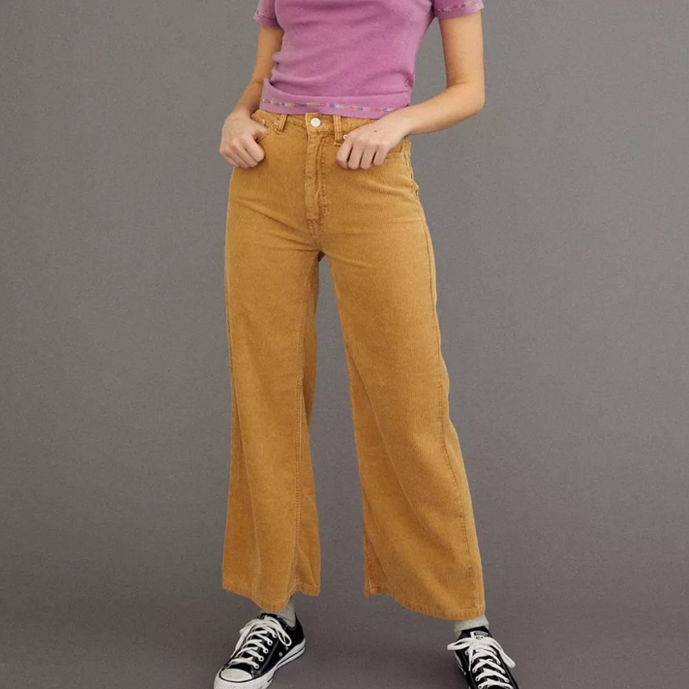 BDG High & Wide Relaxed High Rise Corduroy Pant Tan Cream 27